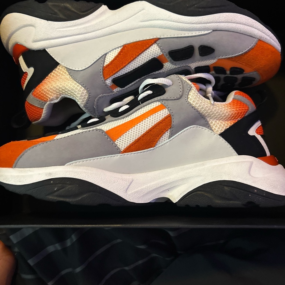 AMIRI Vibrant Orange and Black Sneakers